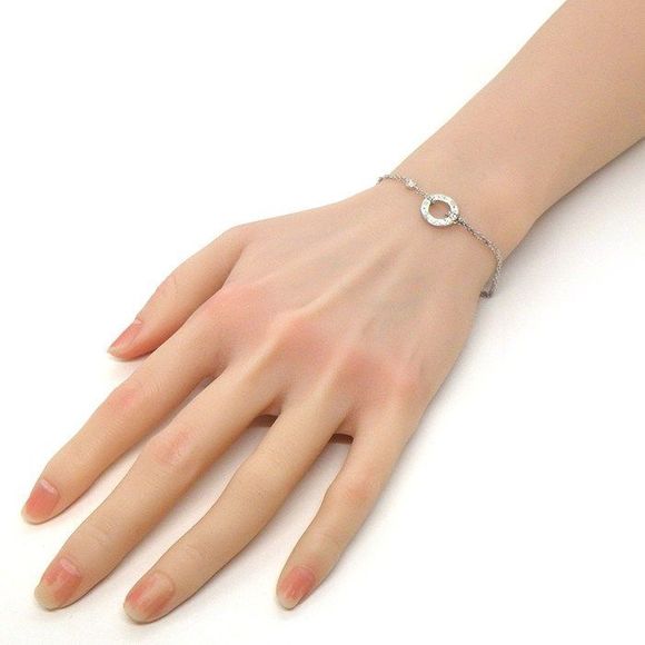Cartier Bracelet Love B6038100 Circle Double Chain 2 Points Diamonds Total - Picture 8 of 10